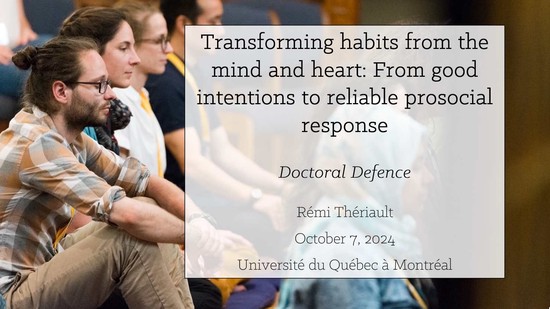 Transforming habits from the mind and heart: Doctoral Defence